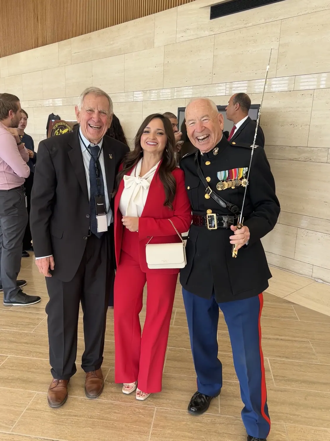 Alissa with military and community representatives