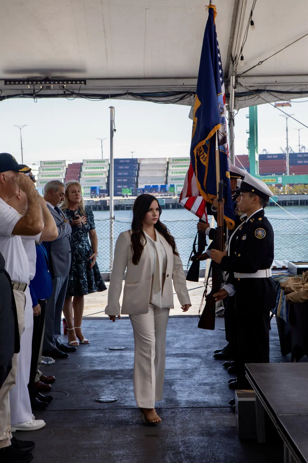 Alissa taking part in a military ceremony